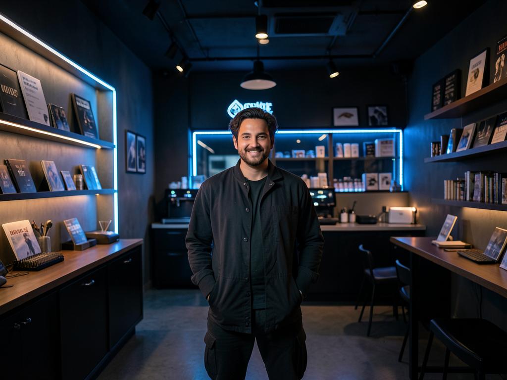 Small business owner standing in their shop